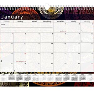 2026 - 2027 Monthly Spiral-Bound Wall - 18 Months Desktop - #012